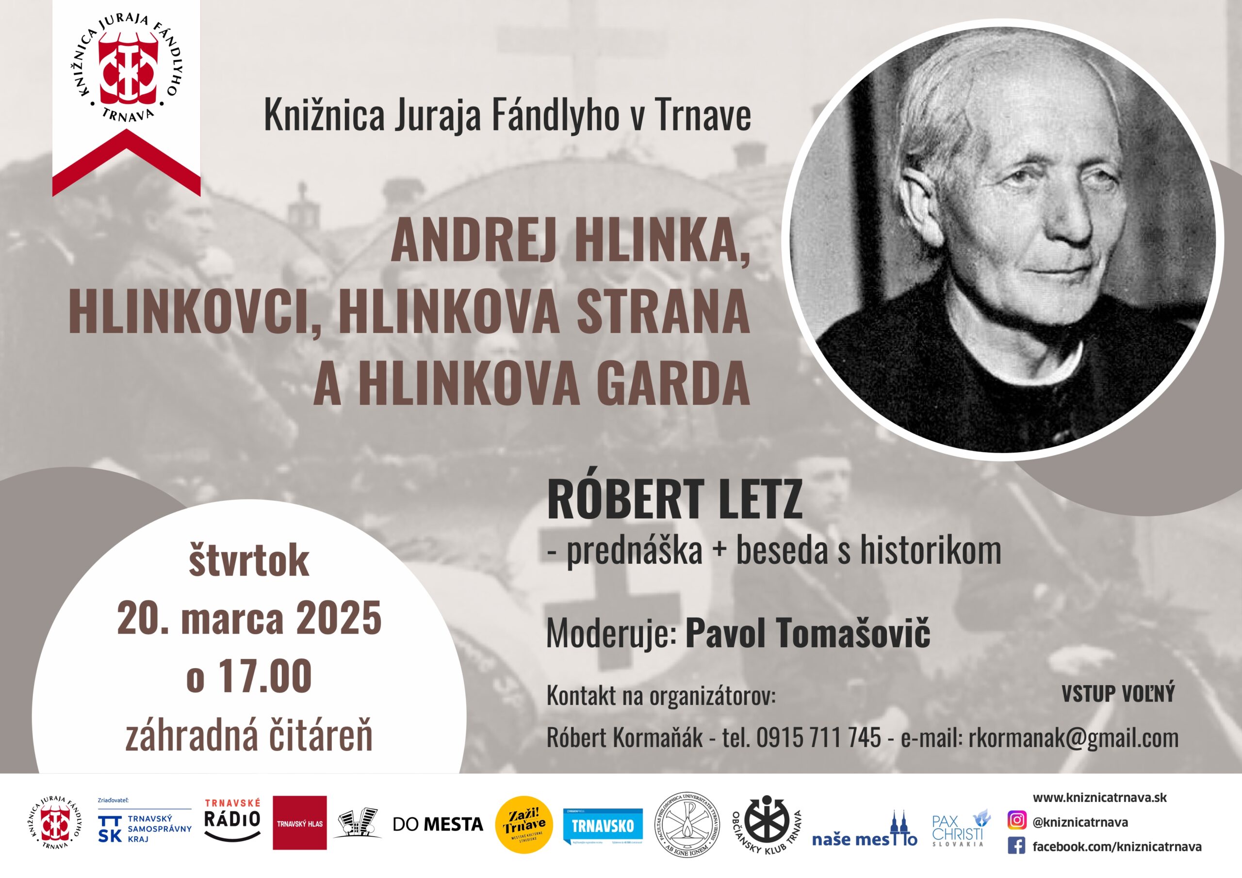 Andrej Hlinka, Trnava, knižnica Fándlyho